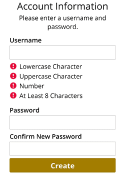 Create a username and password