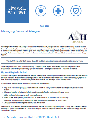 April live well newsletter