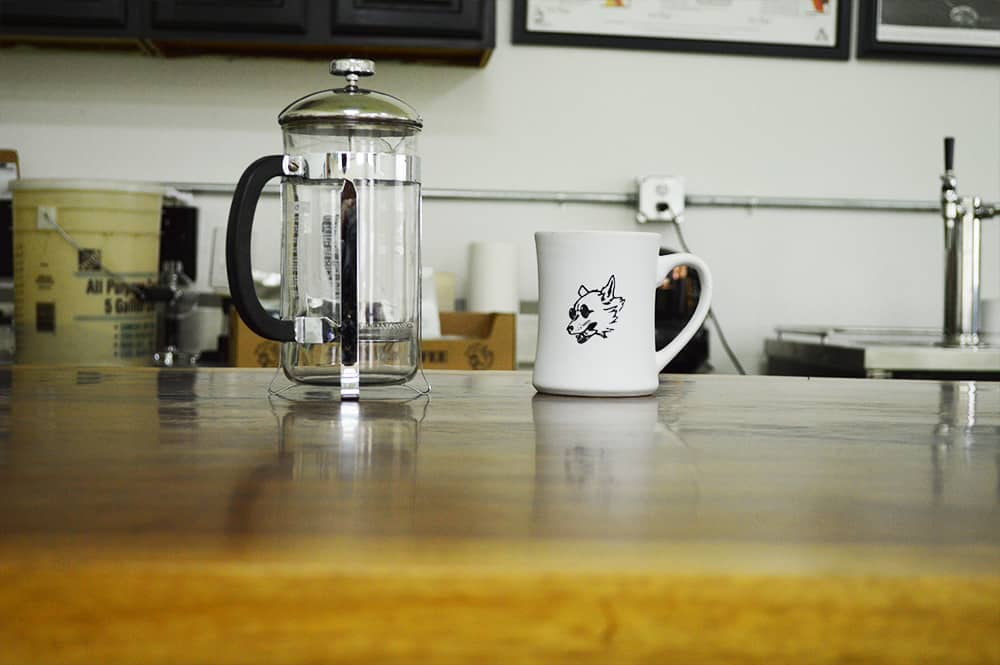 blind dog coffee mug