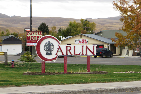 Carlin Nevada welcome sign