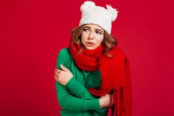 cold woman wearing scarf