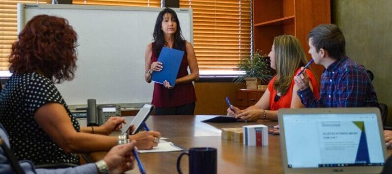 business meeting with staff