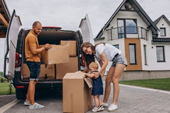 family moving into new house