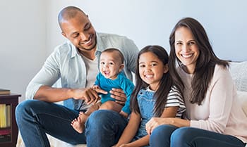 family on a couch