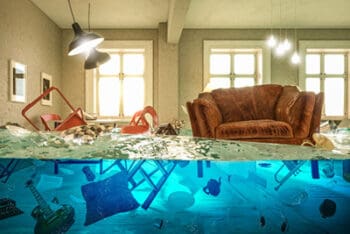 flooded living room