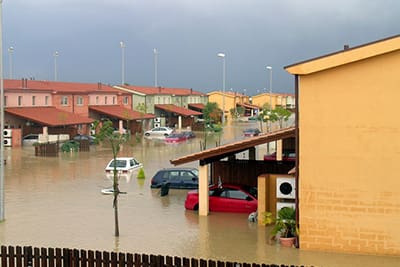 flooded neighborhood