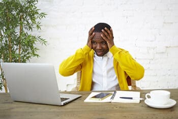 frustrated man laptop