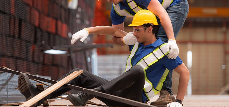 Injured factory employee