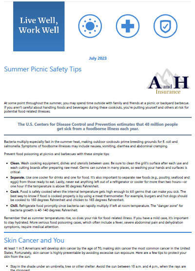 July 2023 live well newsletter