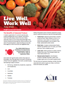 live well july newsletter