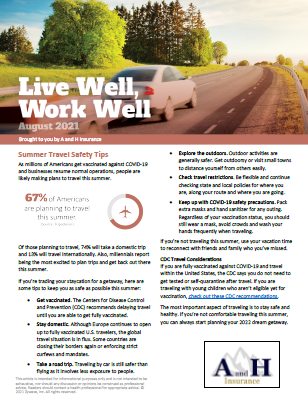 live well newsletter August 2021