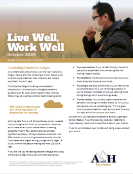 live well pandemic fatigue