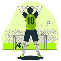 soccer player missed chance failure