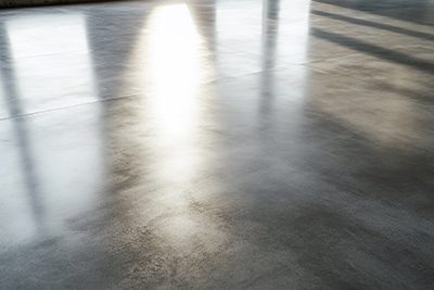 Polished concrete in a warehouse