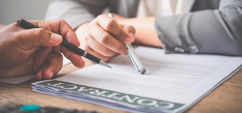 Signing a surety bond contract