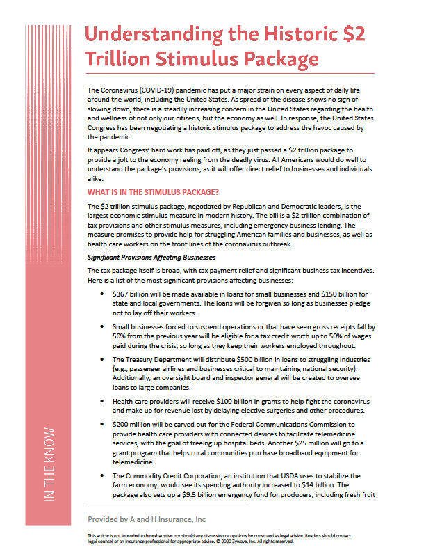 Understanding the Coronavirus stimulus bill.