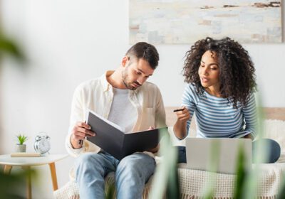 Couple planning their taxes