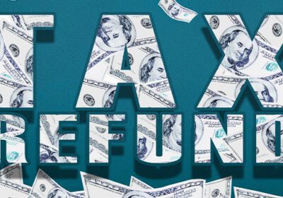 tax refund with hundred dollar bills